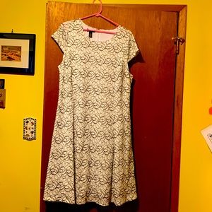 Black and white slipped dress